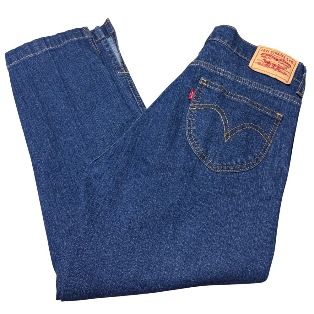 Levi's Capri Jeans Womens 6 Dark Wash Denim Stretch Classic Capri Blue Boho 1012